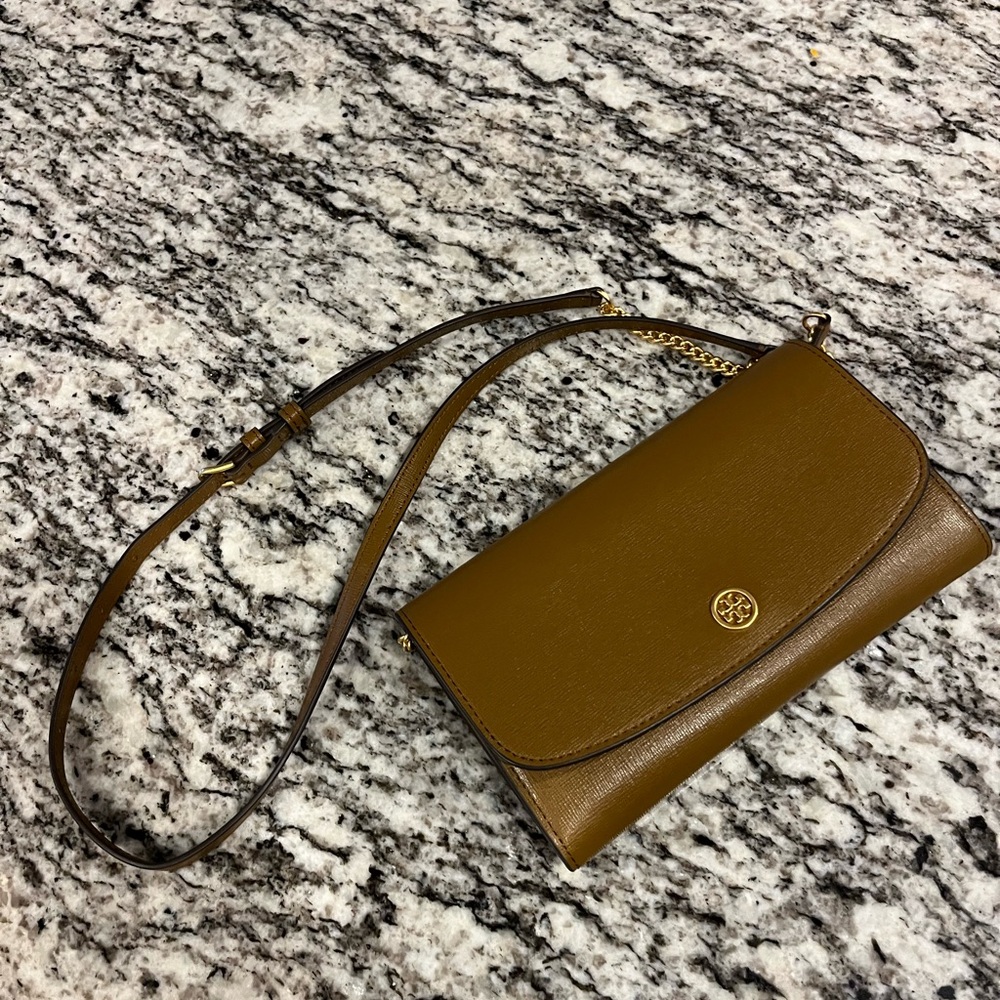 Tory Burch Olive Leather Crossbody Bag